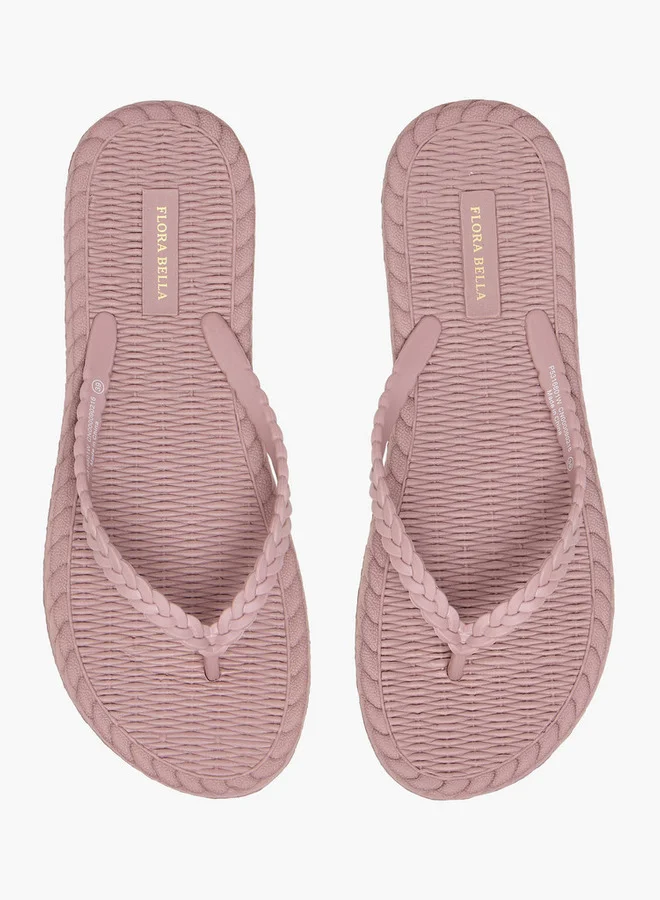 Flora Bella By Shoexpress Textured Thong Slippers