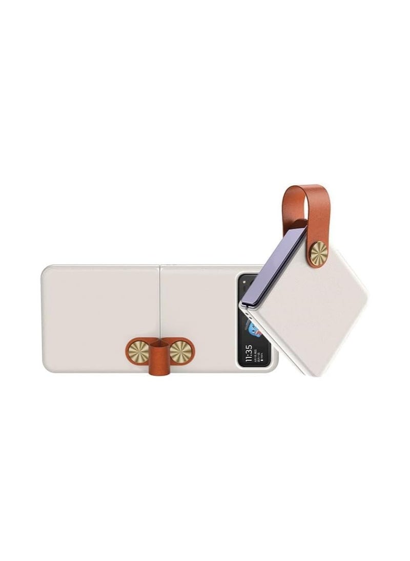 General - Compatible with the MOTOROLA Razr 50 Ultra case, the leather case with bracket strap is an ultra-thin drop-proof case for the Razr 50 Ultra - Image 1