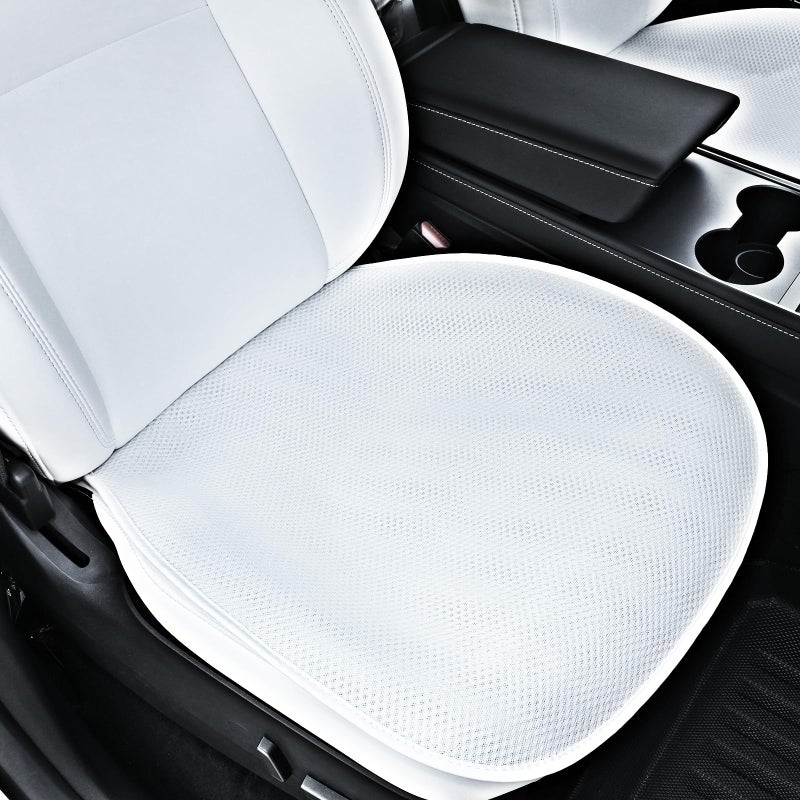 Uxcer 2025 Font Bottom Seat Covers for Tesla Model 3Y JuniperHighland Breathable Mesh  AntiSlip  Washable 2PCS Seat Protectors for Tesla Model Y Model 3 Accessories 2026 20252017 White