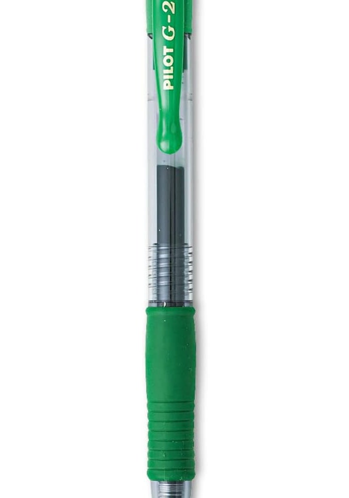 Pilot G2 Premium Refillable & Retractable Gel Pens, Fine Point, Green Ink, 12-Pack - Image 2