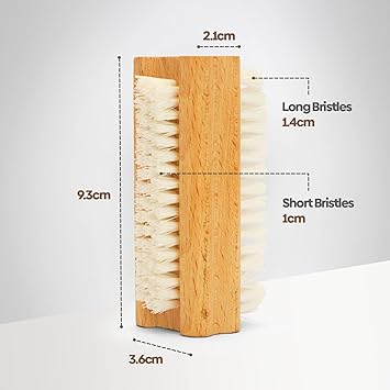 Winsome Wooden Nail Brush Doublesided Nail Cleaner with Plastic Bristles for Fingernail Toenail Cleaning and Scrubbing Pack of 2 - Image 2