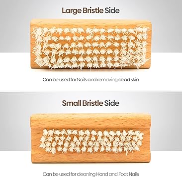 Winsome Wooden Nail Brush Doublesided Nail Cleaner with Plastic Bristles for Fingernail Toenail Cleaning and Scrubbing Pack of 2 - Image 5