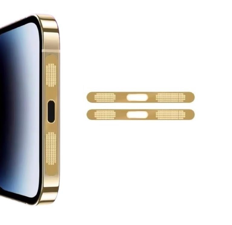 A3sprime حامي مكبر الصوت المضاد للغبار A3sprime لجهاز iPhone 16 Pro Max - عبوة من 2 قطعة (ذهبي) - Image 1