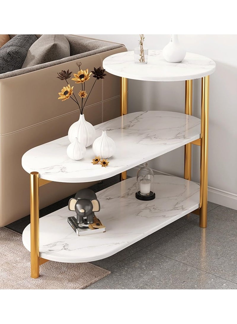 DubaiGallery Multi-Layer Sofa Coffee Tables, Luxury Italian Light Simple Tables for Home and Living Room, Small Round Table - Image 1