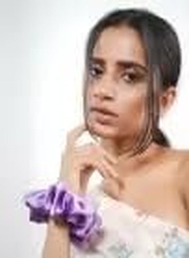 Just Mart مجموعة ربطات شعر كبيرة لامعة من الساتان الحريري من جست مارت (8 قطع) - Image 5