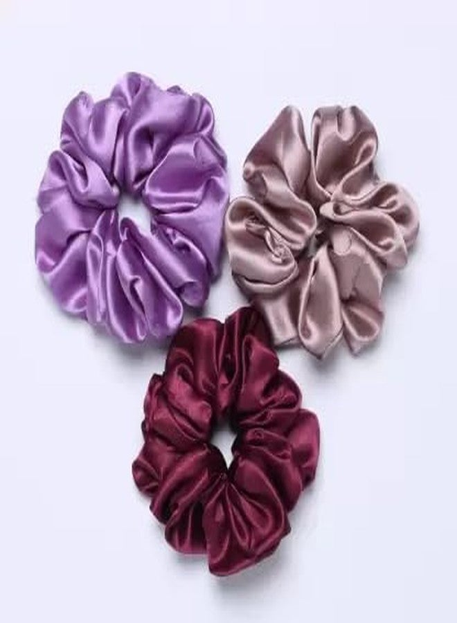 Just Mart مجموعة ربطات شعر كبيرة لامعة من الساتان الحريري من جست مارت (8 قطع) - Image 1