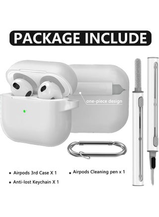 Soft Silicone Protective Case Cover for AirPods 4 with Cleaner Kit and Keychain(Clear) - view 5