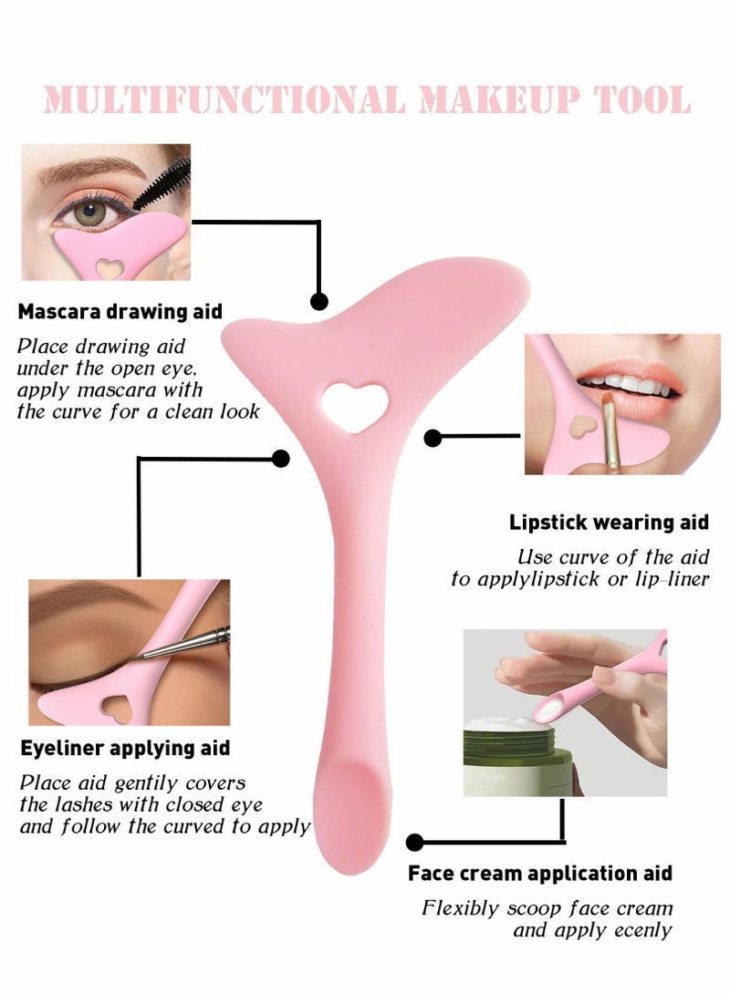Y&D Eyeliner Stencils Wing Tips, Cat Stencil Molds Pads Silicone Aid Marscara Drawing Aid, Face Cream, Easy Makeup Tool, Resusable Applicator Tool (Pink)  - Image 5