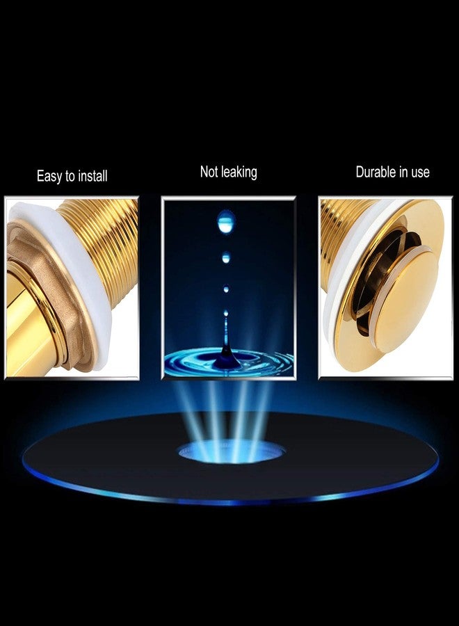زيروديس سدادة تصريف حوض الحمام المصقولة بدون ثقوب، سدادة تصريف حوض الحمام المصقولة بدون ثقوب، مصنوعة من الذهب - Image 4