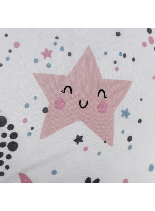 Berceau Baby Pillow with Pillowcase – Off White  with Stars, Moon & Clouds Design - Image 2