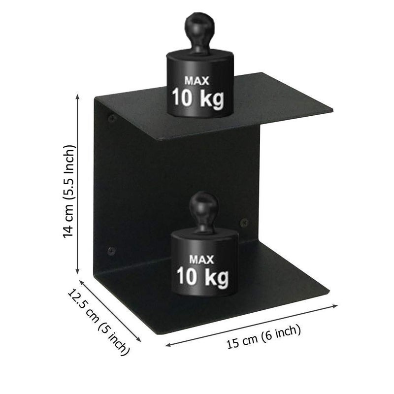 Go Hooked Go Hooked Heavy Duty Metal Wall Mounted Book Shelves for Study Room, Living Room and Bedrooms (3 Pcs) (Black)  - Image 2