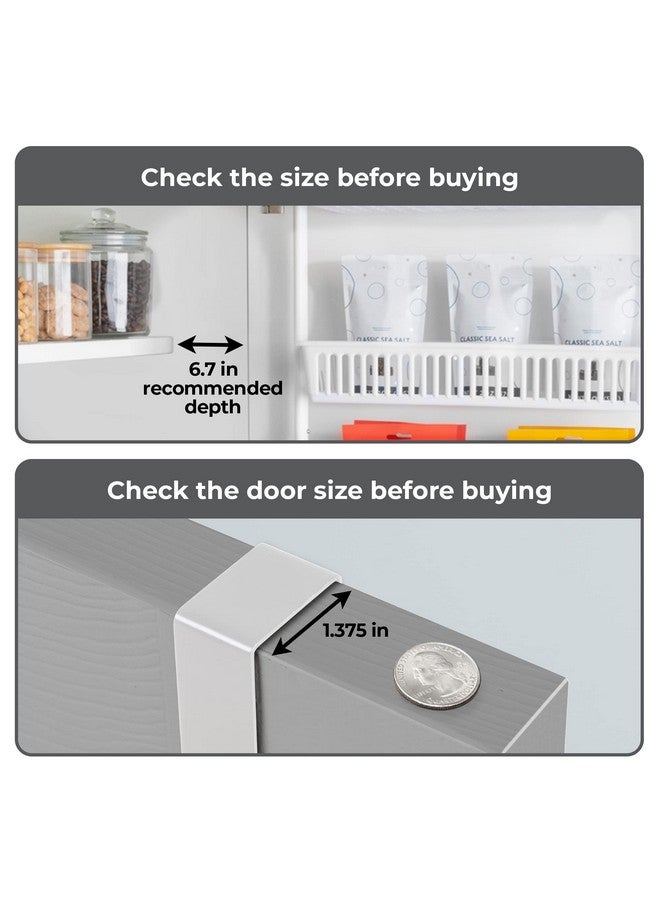 Smart Design Over-The-Door Organizer for Storage - Perfect for Pantry Organization, Bedroom, Bathroom Storage, Playroom, or Kitchen - Adjustable Steel Frame with 6 Baskets & Wall Mount - White - Image 3