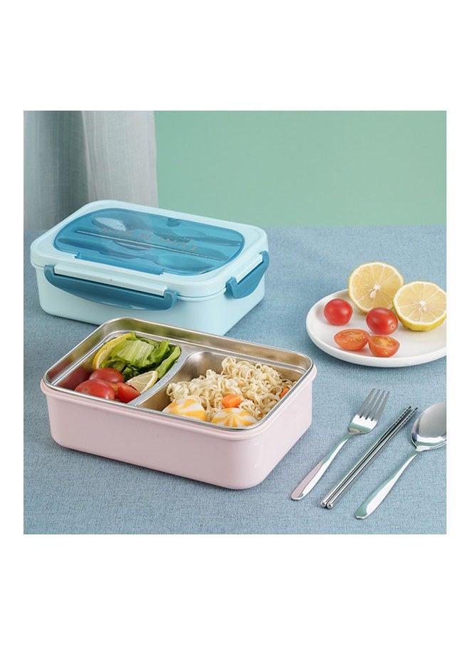 Generic Lunch Box with Cutlery  304 Stainless Steel Bento Box with 3 Compartments for Adults Kids Green With Tableware Set  - Image 4