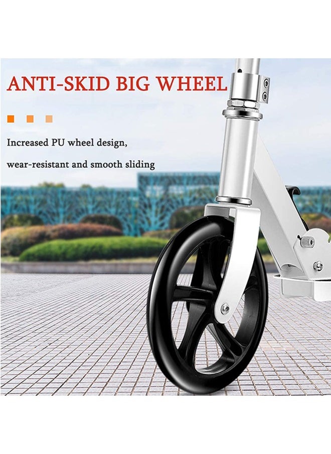 Generic - Generic Folding Kick Scooter With Big Wheels, 3-Level Height Handlebar Adjustable Scooter for Adults and Teens(White) - Image 1