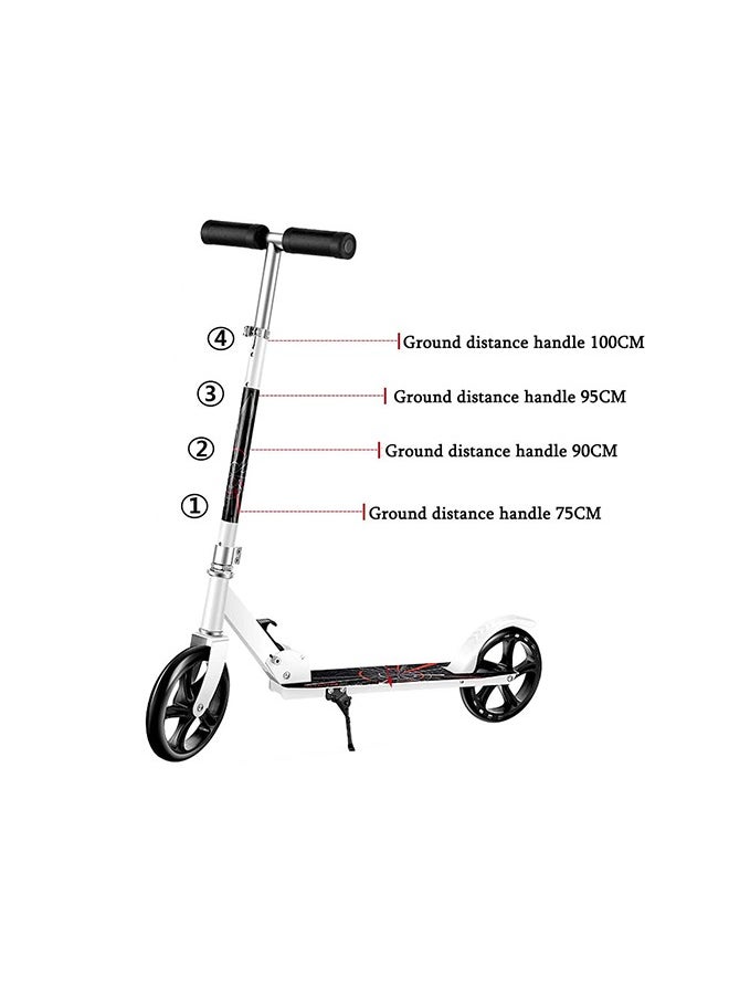 Generic - Generic Folding Kick Scooter With Big Wheels, 3-Level Height Handlebar Adjustable Scooter for Adults and Teens(White) - Image 1