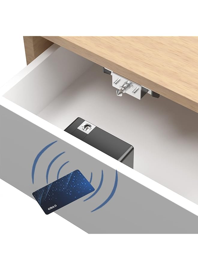 S-TOP Electronic Cabinet Lock,Kid Hidden Drawer Locks for Children, Hidden DIY Cabinet Lock with Slide Latch Lock for Double Door Cabinet Drawer Wooden Cupboard - Image 1