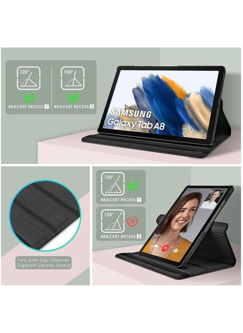Generic - 360 Degree Rotating Stand Universal Flip Case Cover For Tab A8 10.5" Black - Image 1