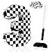 MUNILAIL Checkered Number 3 Pinata Black and White Checkered Pinata with Stick and Blindfold Confetti for 3rd Birthday Racing Car Party Game Supplies Race Car Pinata - Image 2