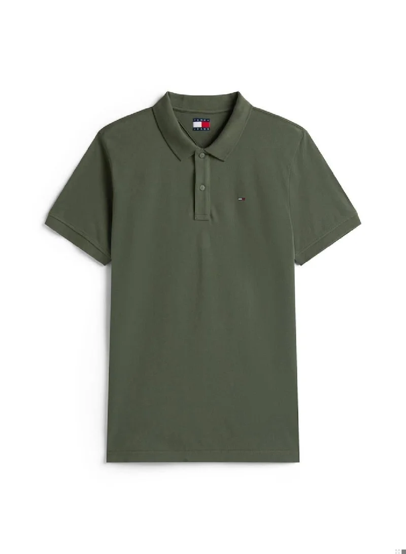 TOMMY JEANS  Flag Slim Polo Shirt for Men | Best Price UAE