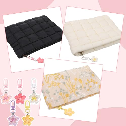 Aysatogc 10Pcs Tiny Resin Flower Keychain Bulk, Cherry Blossom Enamel Pendant Keychain Cute Handbag Key Chain Aesthetic Keychains Charms Women's Handbags and Backpack Accessories 5 Color - Image 5