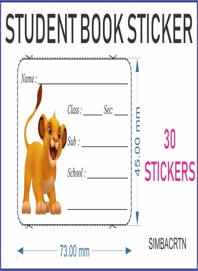 SRIS SIMBACRTN Multicoloured Rectangular Sticker Student Book Sticker Name Slip for School Books 30 Labels Pack of 2 - Image 3