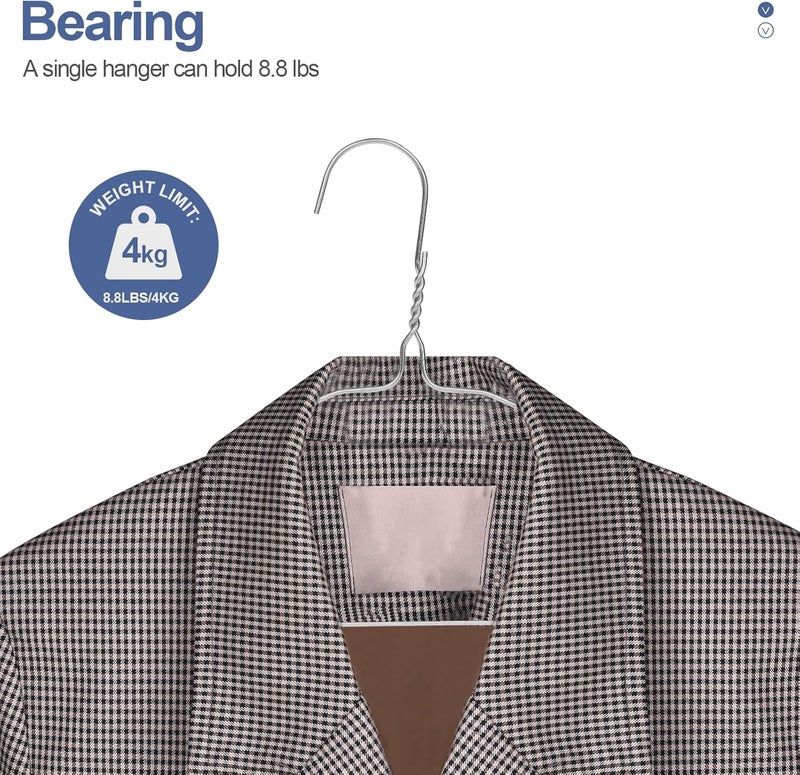 SPECILITE Wire Metal Clothes Hangers Bulk 100 Pack with Groove, 16.7 Inch, 12 Gauge Ultra Thin, Non Slip, for Standard Size Suits, Shirts, Pants, Skirts, Chrome - Image 2