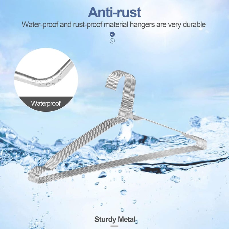 SPECILITE Wire Metal Clothes Hangers Bulk 100 Pack with Groove, 16.7 Inch, 12 Gauge Ultra Thin, Non Slip, for Standard Size Suits, Shirts, Pants, Skirts, Chrome - Image 3