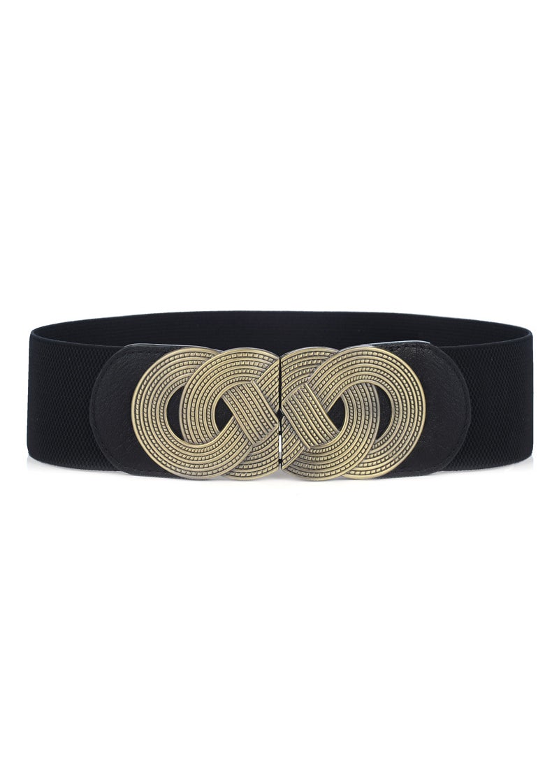 Generic - Womens Korean-style Decorative Elastic Wide Belt Womens Elastic Ultra-wide Simple All-match Womens Waist Elastic Belt Wholesale CAMEL - Image 1