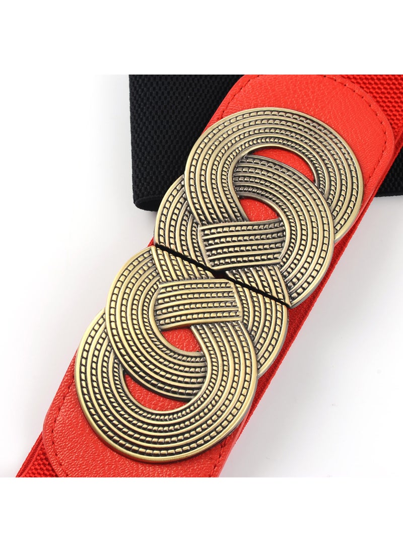 Generic - Womens Korean-style Decorative Elastic Wide Belt Womens Elastic Ultra-wide Simple All-match Womens Waist Elastic Belt Wholesale CAMEL - Image 1