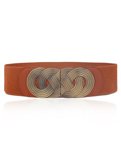 Generic - Womens Korean-style Decorative Elastic Wide Belt Womens Elastic Ultra-wide Simple All-match Womens Waist Elastic Belt Wholesale CAMEL - Image 1
