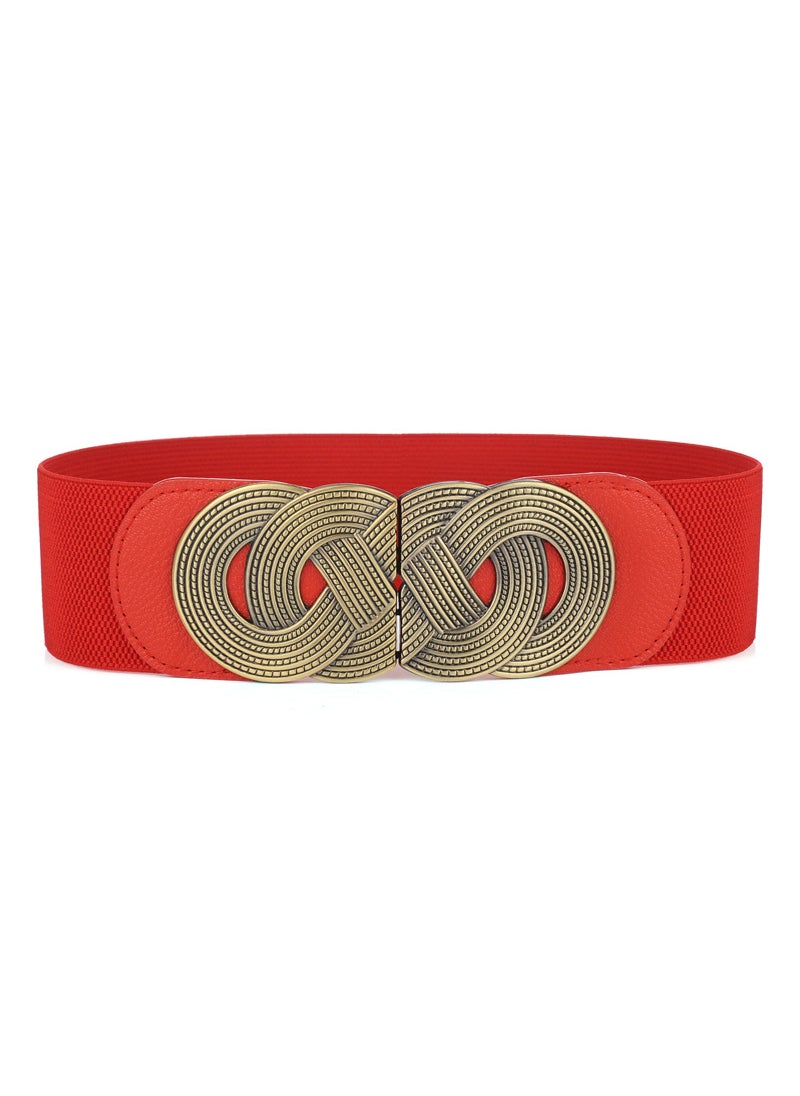 Generic - Womens Korean-style Decorative Elastic Wide Belt Womens Elastic Ultra-wide Simple All-match Womens Waist Elastic Belt Wholesale CAMEL - Image 1