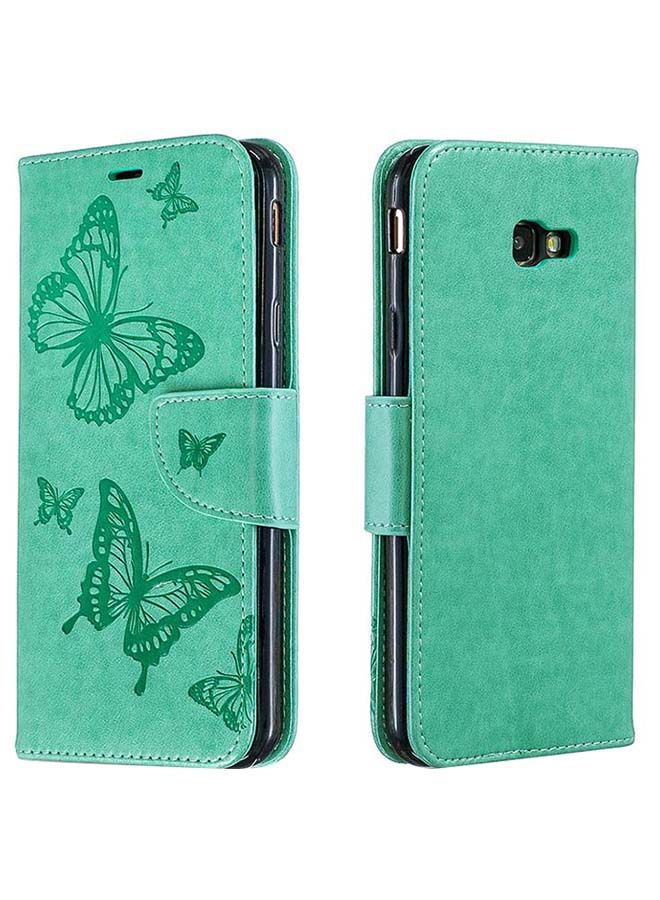NIBEMINENT Flip Case Cover For Samsung Galaxy J4 Plus Green  - Image 1