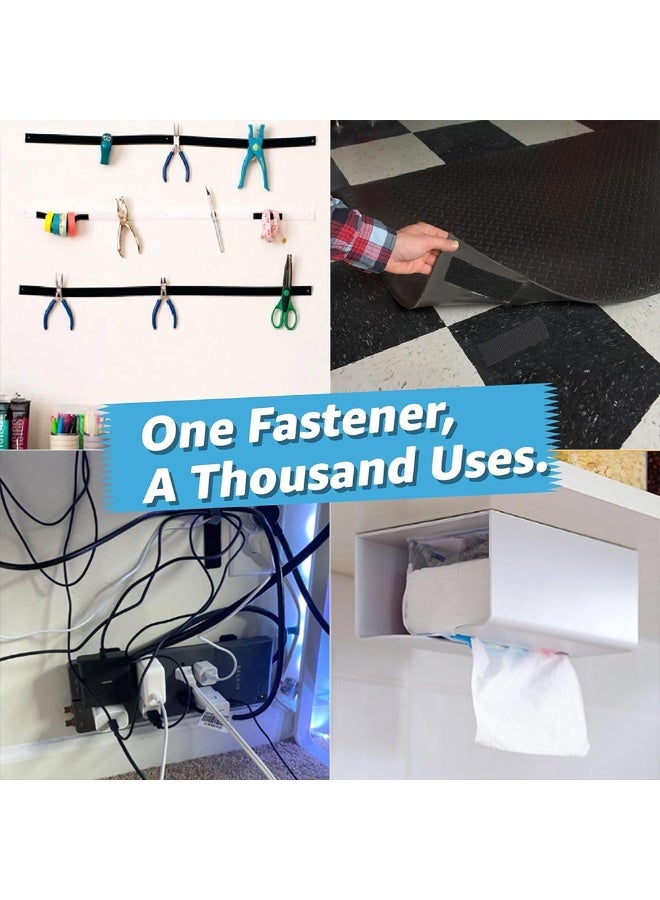 30Pcs Hook and Loop Tape Strips with Adhesive, 3x10cm/1.2x4in Heavy Duty Nylon Velcro Strap for Sewing and Crafting, Heavy Duty Double Sided Interlocking Adhesive Tape - Image 5