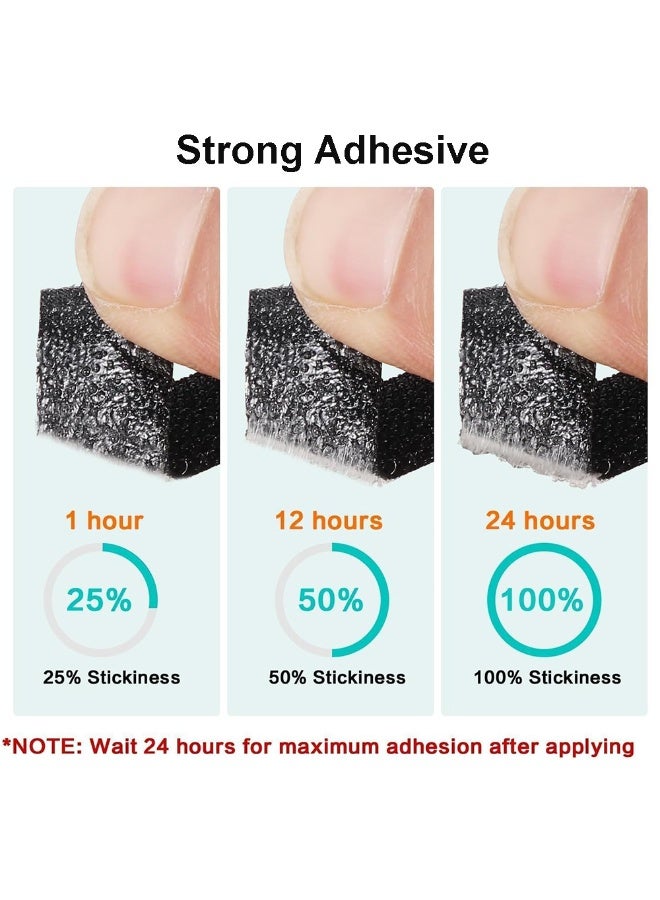 30Pcs Hook and Loop Tape Strips with Adhesive, 3x10cm/1.2x4in Heavy Duty Nylon Velcro Strap for Sewing and Crafting, Heavy Duty Double Sided Interlocking Adhesive Tape - Image 4