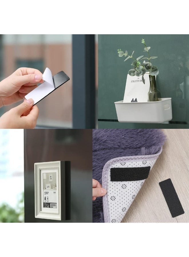 30pcs Hook and Loop Tape Strips with Adhesive, 3x10cm/1.2x4in Magnetic Tape Heavy Duty Double-sided Velcro Strap for Sewing and Crafting - Image 5