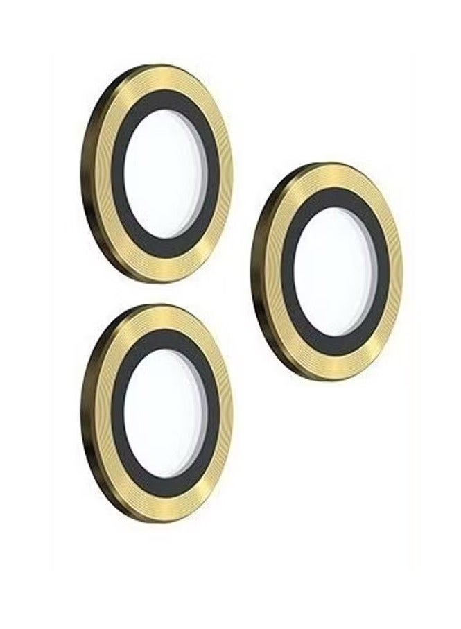 ديفيا حماية عدسة ديفيا جيمستون (3 قطع) متوافقة مع آيفون 12 برو (6.1 بوصة) / واقي عدسة كاميرا من سبائك الألومنيوم والزجاج المقسى / مقاوم للانفجار والخدش - ذهبي - Image 1