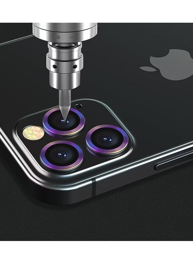 ديفيا حماية عدسة ديفيا جيمستون (3 قطع) متوافقة مع آيفون 12 برو (6.1 بوصة) / واقي عدسة كاميرا من سبائك الألومنيوم والزجاج المقسى / مقاوم للانفجار والخدش - ذهبي - Image 2