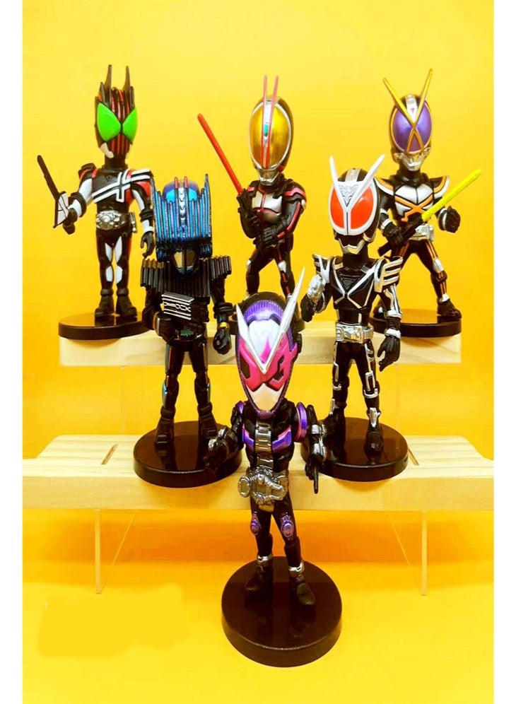 general Kamen Rider Figure Set 6 Styles Including Kaixa Delta 555 Faiz Decade ZiO Diend Mini  PVC Collectible Models  Poseable Head  Display or Decor - Image 1