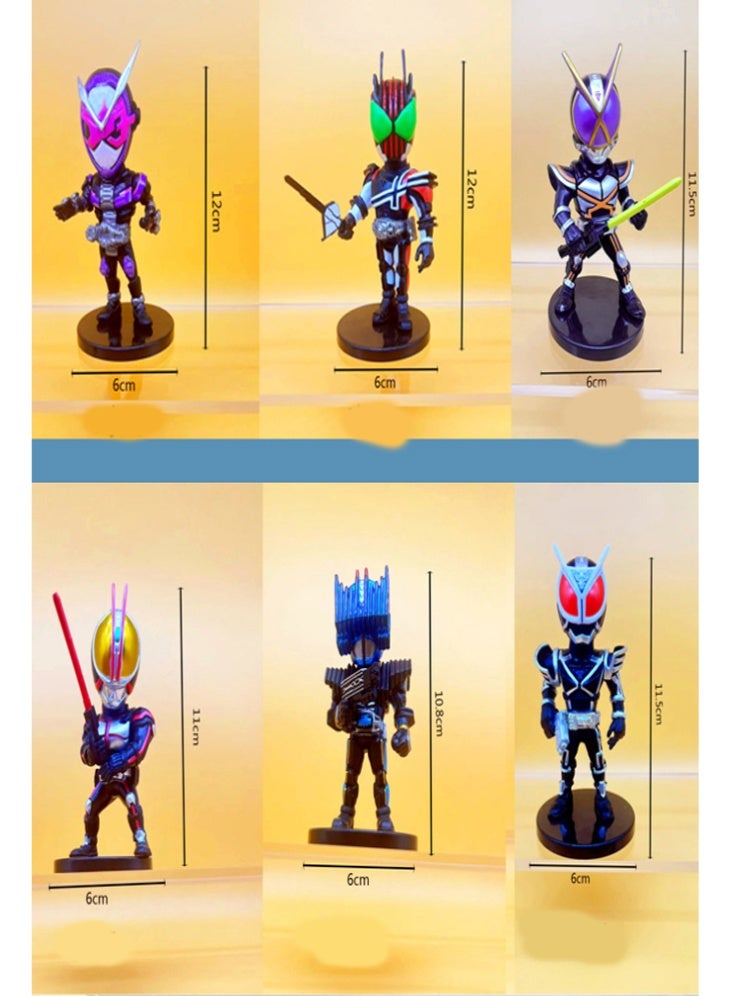 general Kamen Rider Figure Set 6 Styles Including Kaixa Delta 555 Faiz Decade ZiO Diend Mini  PVC Collectible Models  Poseable Head  Display or Decor - Image 3