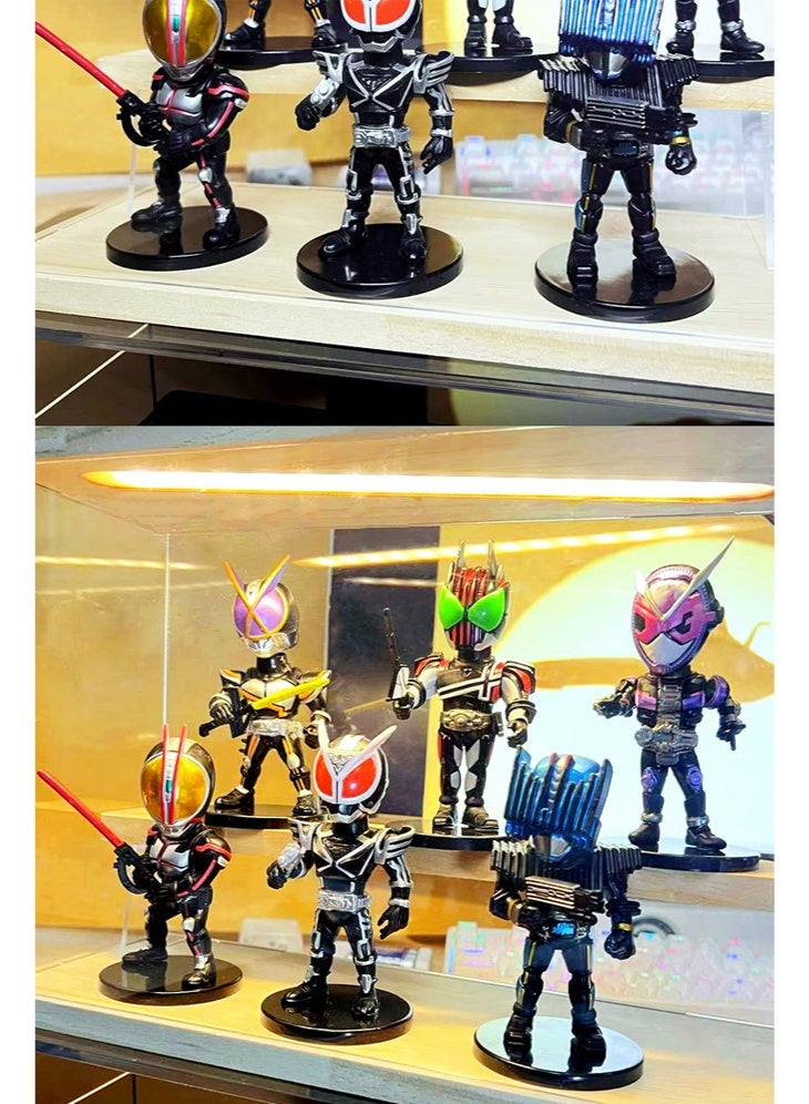 general Kamen Rider Figure Set 6 Styles Including Kaixa Delta 555 Faiz Decade ZiO Diend Mini  PVC Collectible Models  Poseable Head  Display or Decor - Image 2