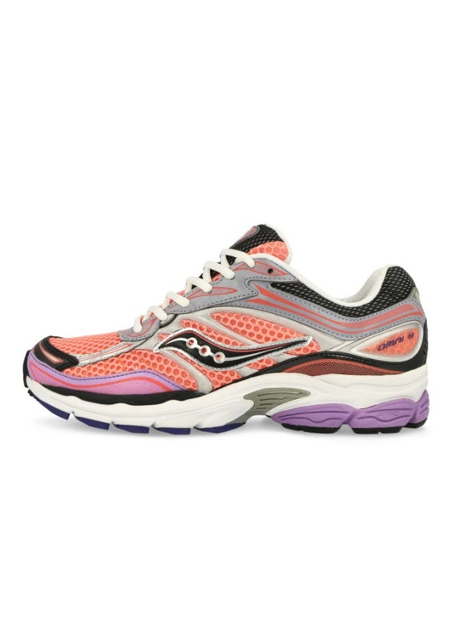 Saucony ProGrid Omni 9 Women's Running Shoes Breathable Mesh Athletic Sneakers Premium Cushioning Stability Sports Footwear Lightweight Comfortable Walking Jogging Training Gym Shoes Pink Purple - Image 2