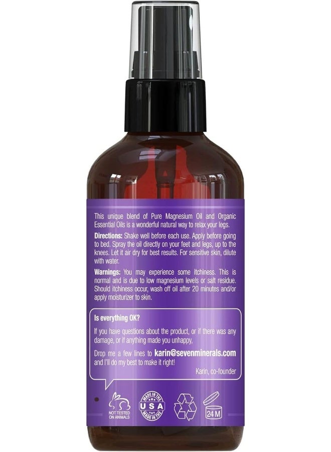 Seven Minerals Natural Restless Leg Syndrome Treatment & Cramp Pain Relief Powerful Magnesium Oil Blend with Organic Oils - Image 3