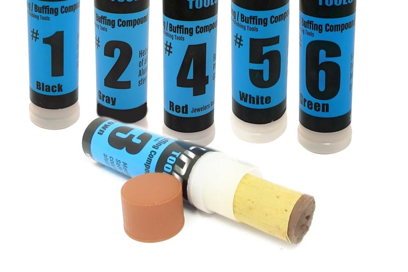 LINE10 Tools Metal Polishing Buffing Compound Bar Kit Polish Paste for Aluminum, Stainless Steel, Jewelry, Red Rouge, Green Lapping, Black Tripoli for High Gloss Shine and Scratch Removal - Image 2