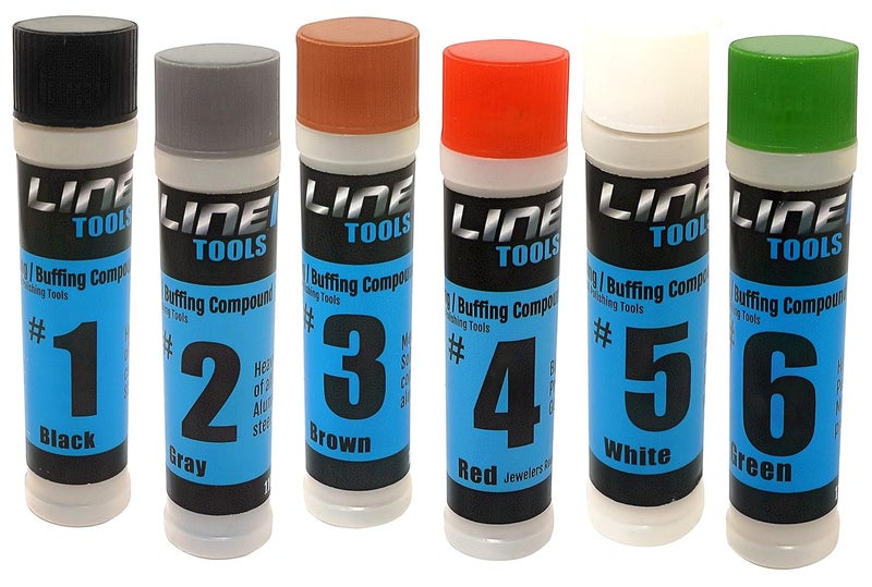 LINE10 Tools Metal Polishing Buffing Compound Bar Kit Polish Paste for Aluminum, Stainless Steel, Jewelry, Red Rouge, Green Lapping, Black Tripoli for High Gloss Shine and Scratch Removal - Image 1