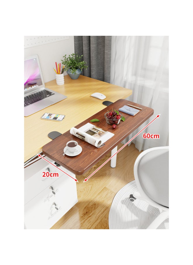 Desk Keyboard Desk Bracket Desktop Dormitory Computer Desk Station Board Folding Extending Hand Support Extending Widening-Pattern:Black Bracket + Walnut Board 60*20*1.2  - Image 1