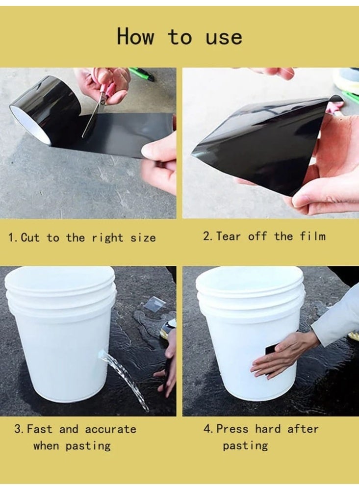 Strong sealing tape, a roll of black, waterproof and leak-proof adhesive tape for repairing leaks with high strength and durability. - Image 4