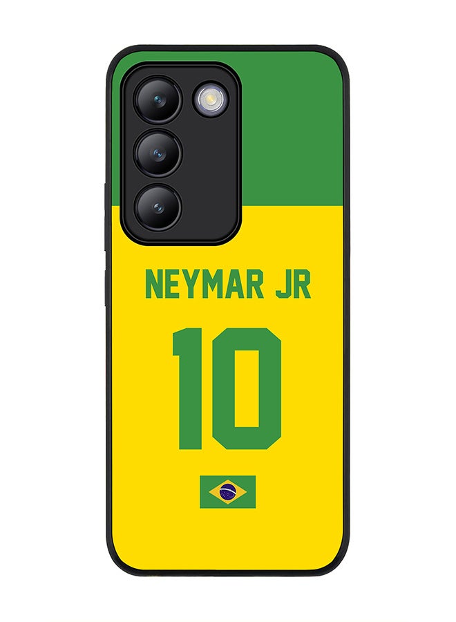 Stylizedd Rugged Black edge case for Vivo V30 Lite 5G, Slim fit Case Flexible TPU Gel Thin Cover -  Football Team - Brazil, Player Name - Neymar Jr - Image 1