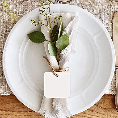 G2PLUS White Paper Gift Tags with String, 100PCS Square Hang Tags, 2.2 in Blank Present Label Tag for Gift Wrapping, Pricing, DIY Arts and Crafts, Christmas, Wedding Party Favors - Image 4