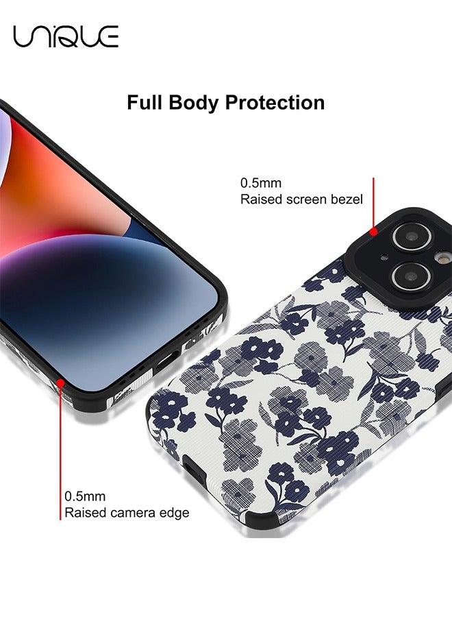 يونيك متوافق مع غطاء iPhone 15 ، نمط زهرة الفن اللطيف ، حماية الكاميرا الشاملة ، حافظة هاتف ناعمة مقاومة للصدمات TPU (زهرة سوداء) - Image 2