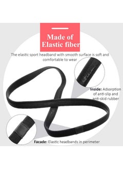Bememo 4 Pieces Thick Non-Slip Elastic Sport Headbands Hair Headbands For Women And Men (Black)  - Image 3